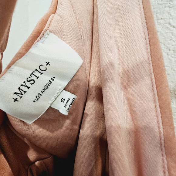 Mystic Los Angeles Blush Pink Full Length Pleated Formal Dress- Women's Small - Picture 4 of 4